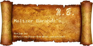 Meltzer Barabás névjegykártya